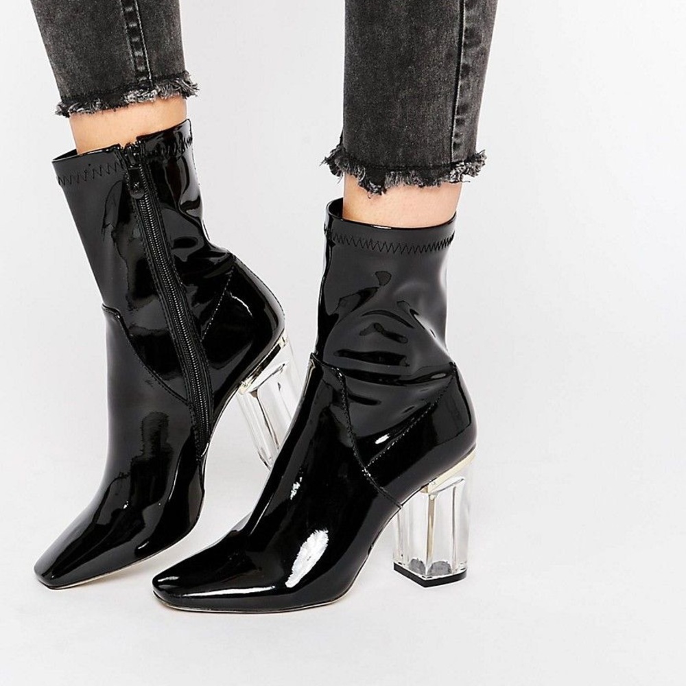 Public Desire Perspex Patent leather Boots